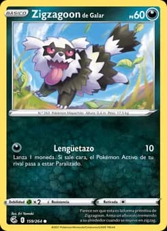 Zigzagoon de Galar card in Spanish