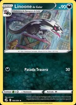 Linoone de Galar card in Spanish