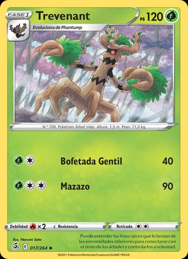 Trevenant card in Spanish