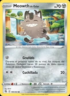 Meowth de Galar card in Spanish