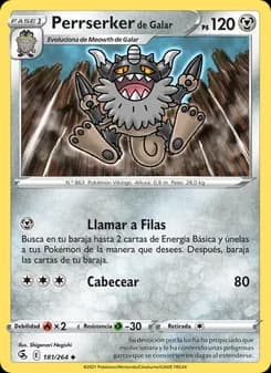 Perrserker de Galar card in Spanish