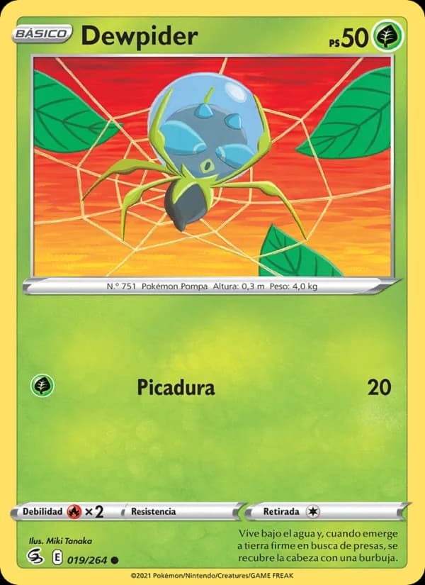 Dewpider card in Spanish
