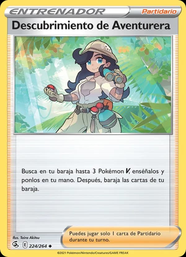 Descubrimiento de Aventurera card in Spanish