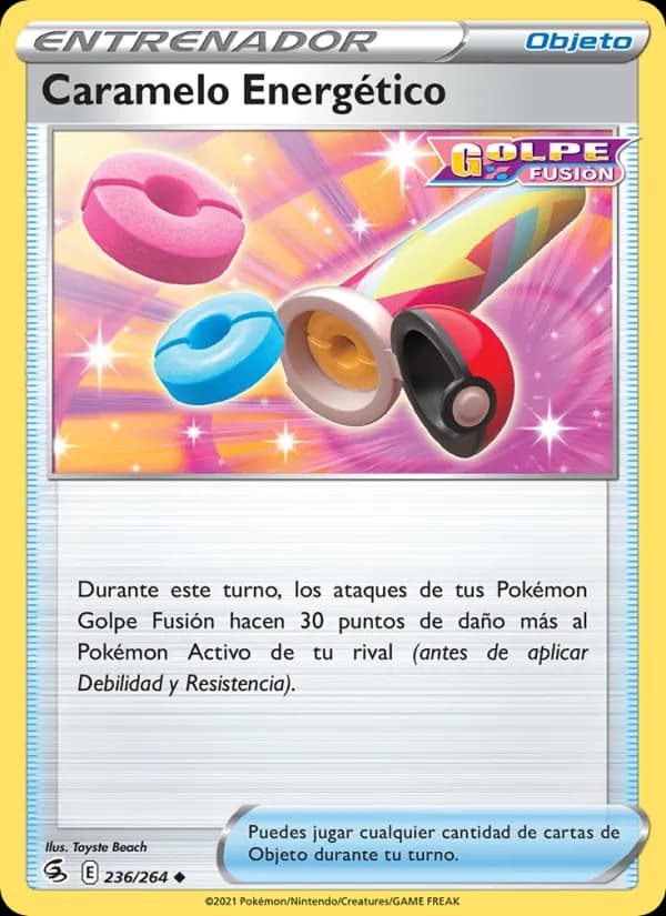 Caramelo Energético card in Spanish