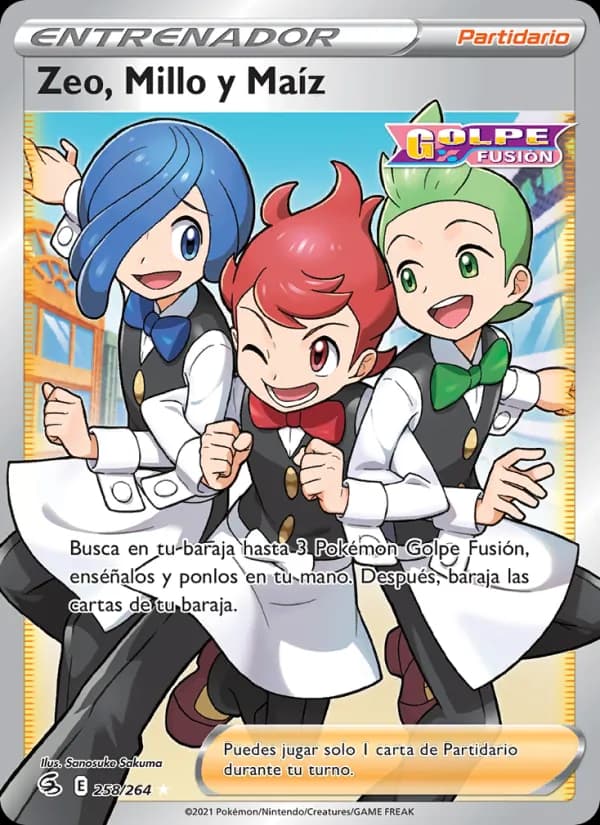 Zeo, Millo y Maíz card in Spanish