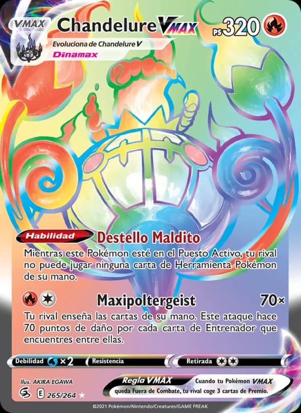 Chandelure VMAX card in Spanish