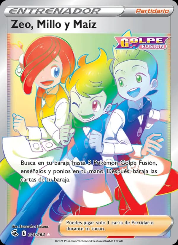 Zeo, Millo y Maíz card in Spanish