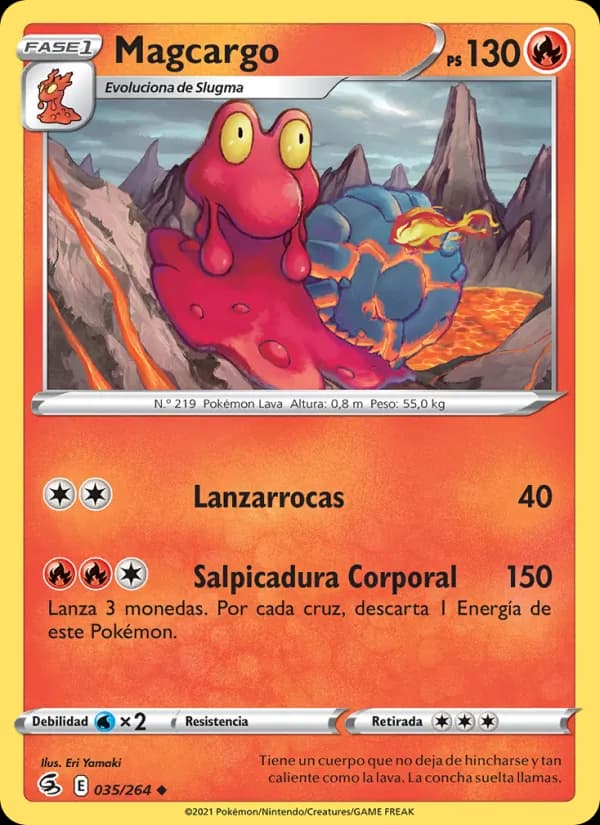 Magcargo card in Spanish