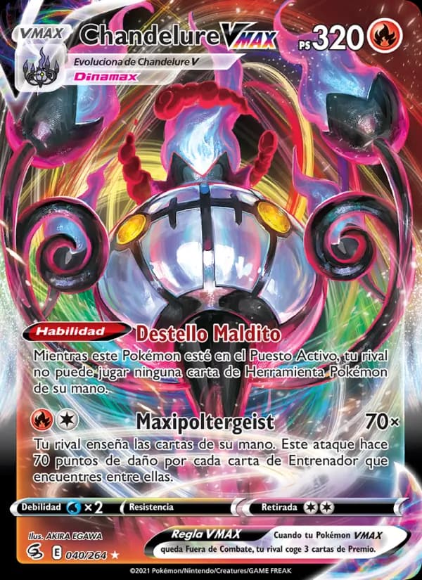 Chandelure VMAX card in Spanish