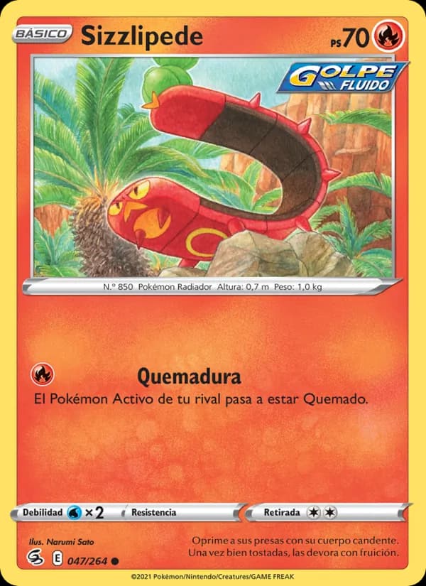 Sizzlipede card in Spanish