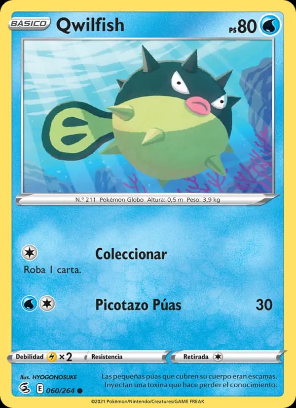 Qwilfish card in Spanish