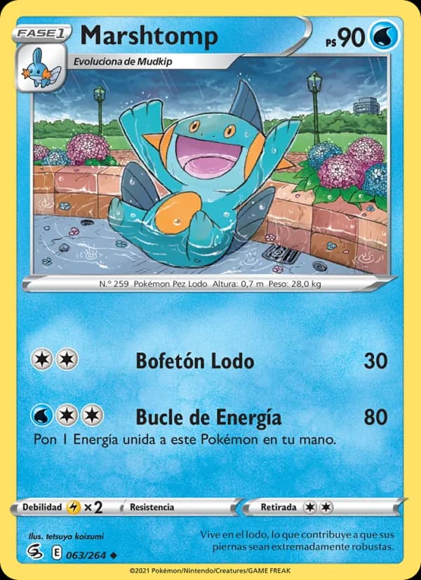 Marshtomp card in Spanish