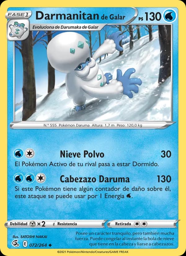 Darmanitan de Galar card in Spanish