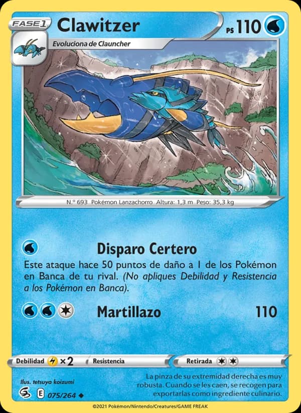 Clawitzer card in Spanish