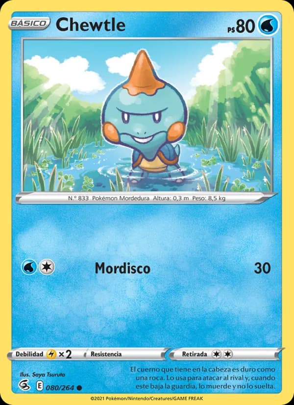 Chewtle card in Spanish