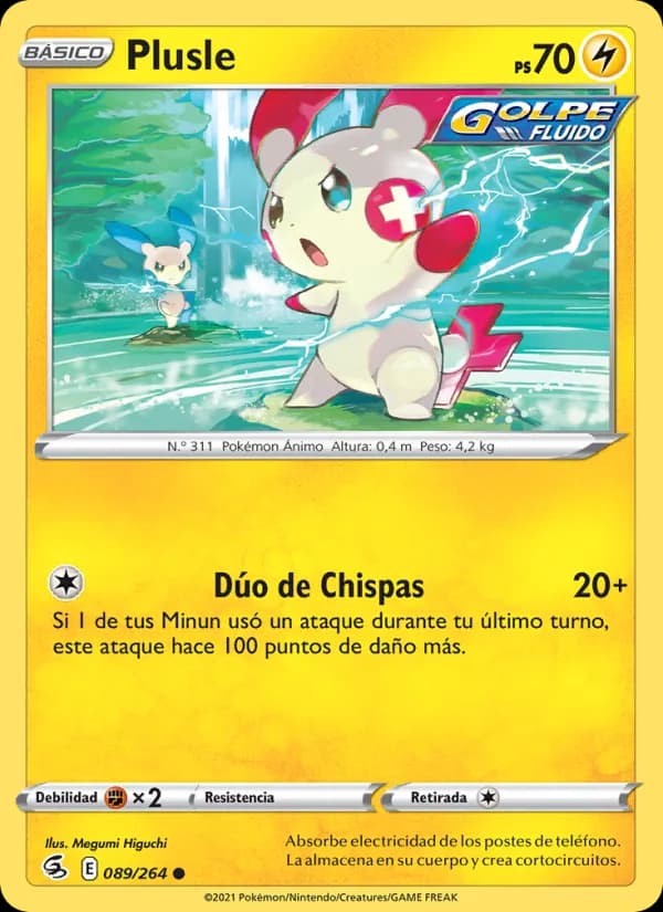 Plusle card in Spanish