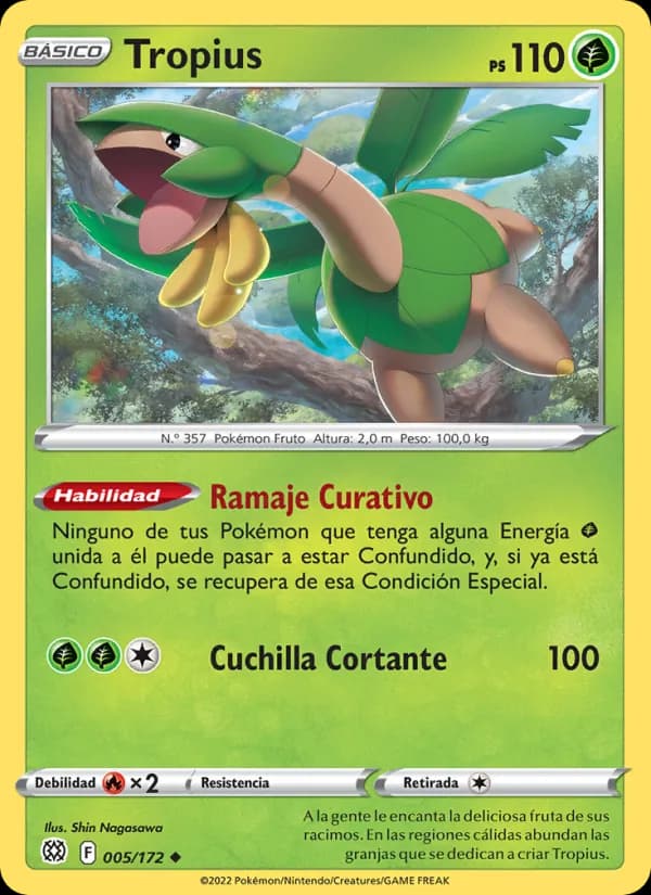 Tropius card in Spanish