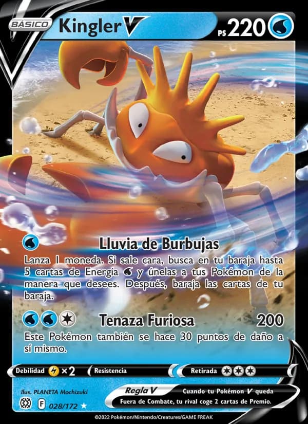 Kingler V card in Spanish