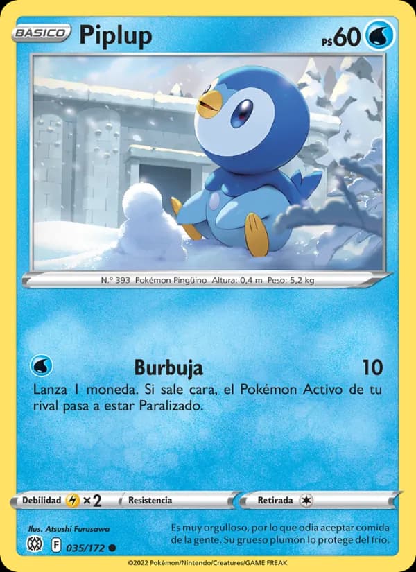 Piplup card in Spanish