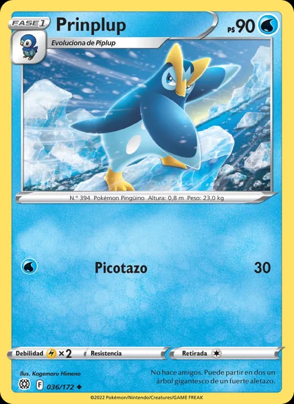 Prinplup card in Spanish