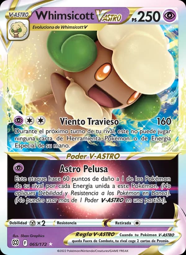 Whimsicott V-ASTRO card in Spanish