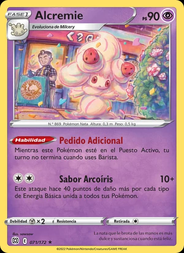 Alcremie card in Spanish