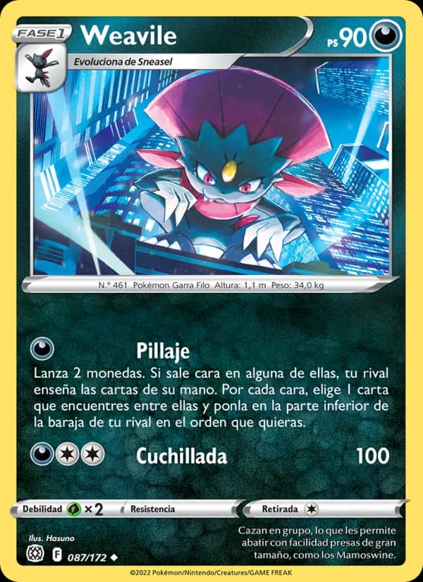 Weavile card in Spanish