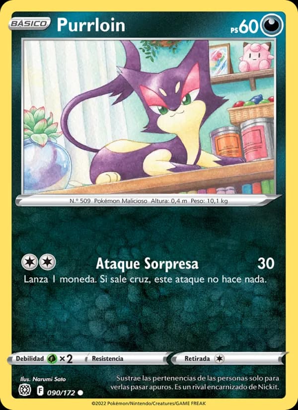 Purrloin card in Spanish