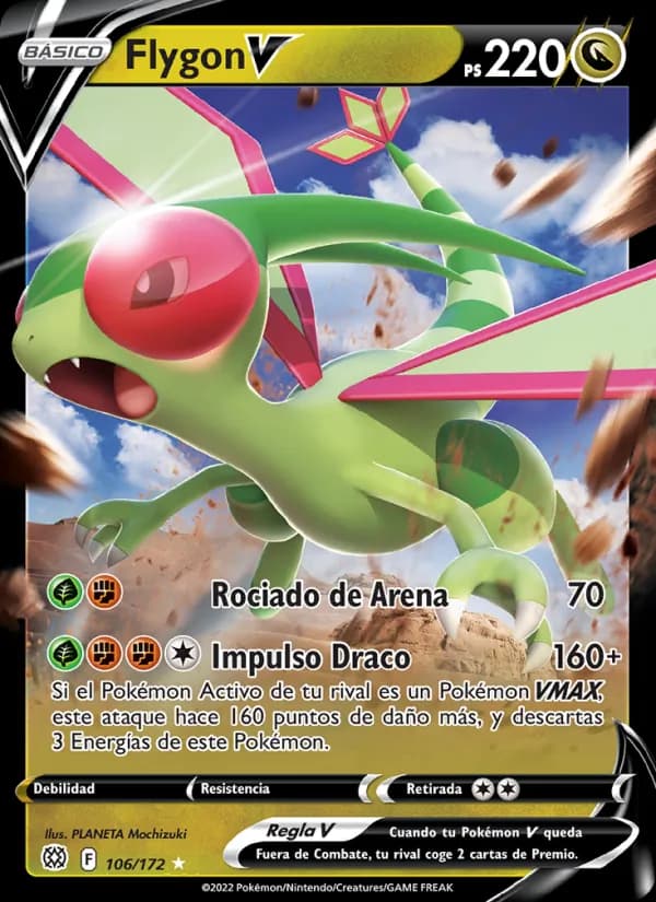 Flygon V card in Spanish