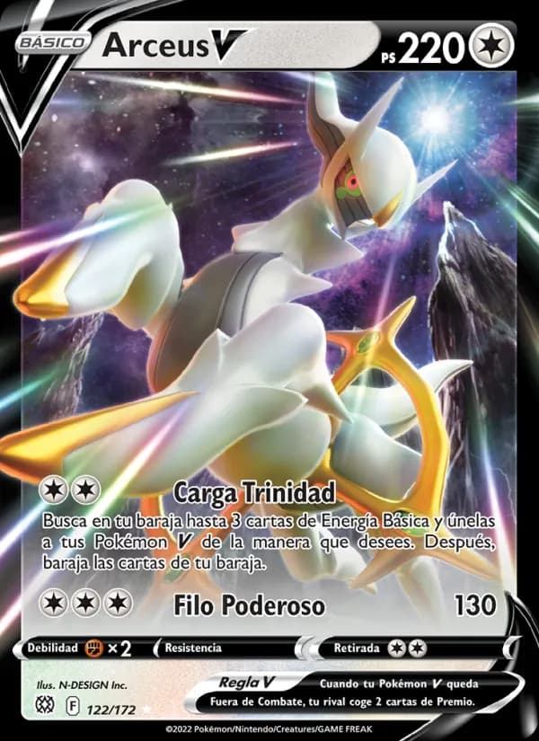 Arceus V card in Spanish