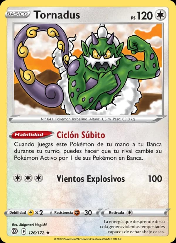 Tornadus card in Spanish