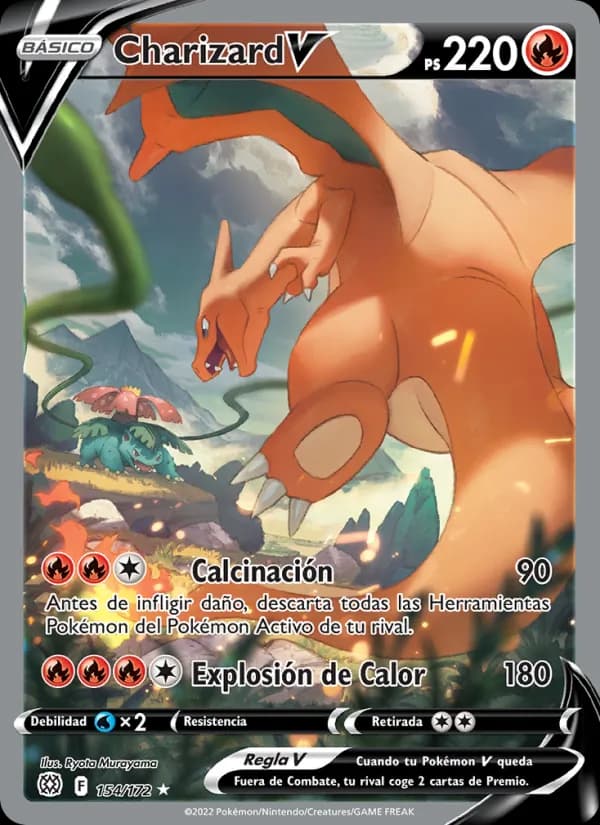 Charizard V card in Spanish