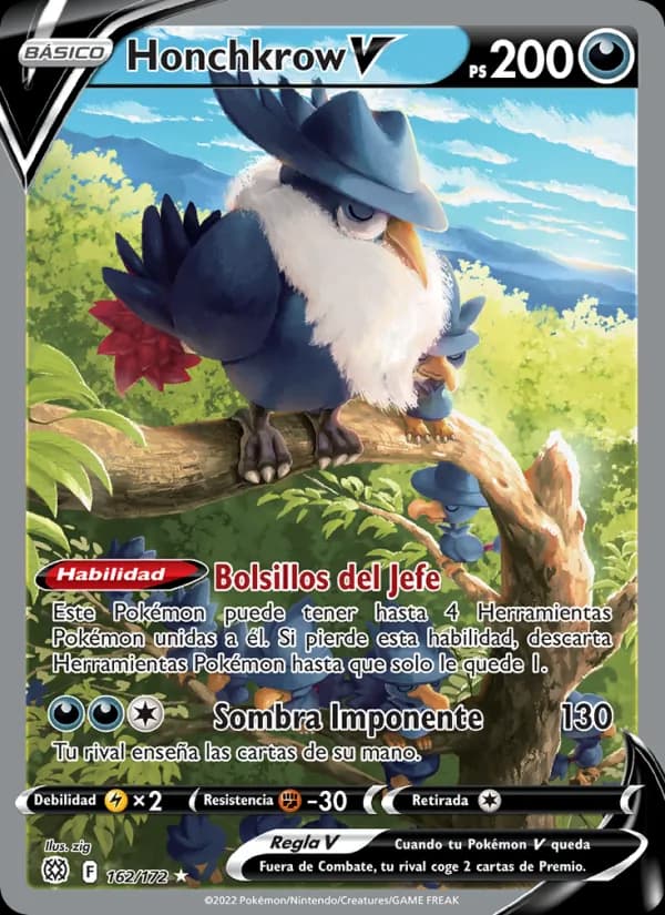 Honchkrow V card in Spanish