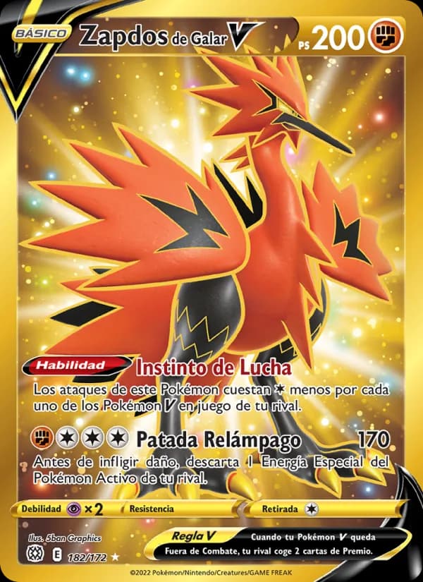 Zapdos de Galar V card in Spanish