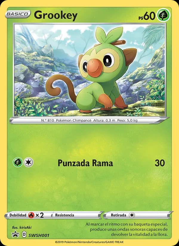 Grookey card in Spanish