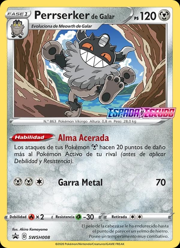 Perrserker de Galar card in Spanish