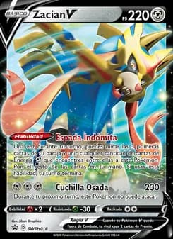 Zacian V card in Spanish