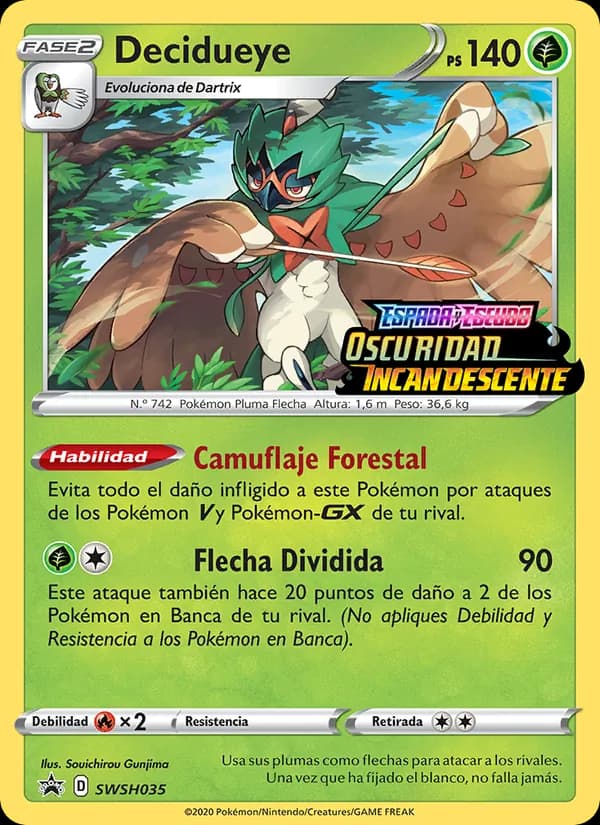 Decidueye card in Spanish