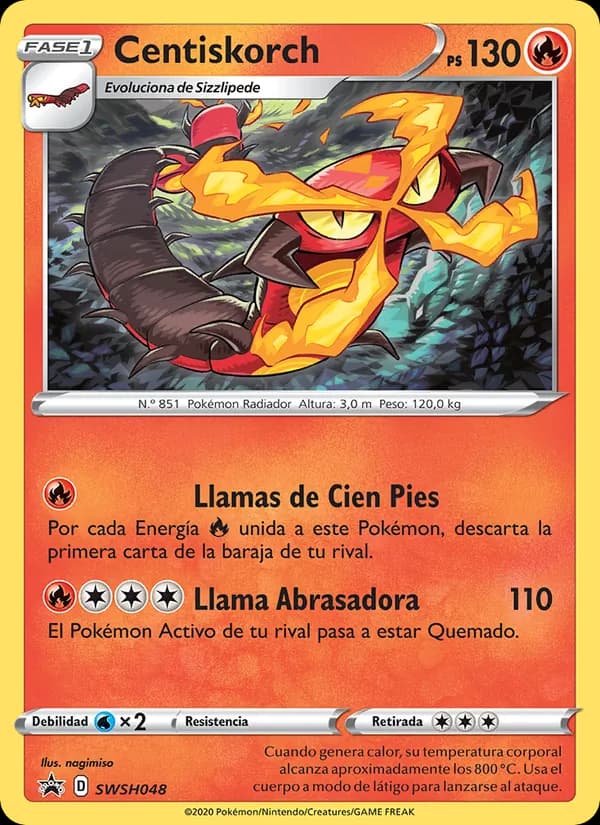 Centiskorch card in Spanish