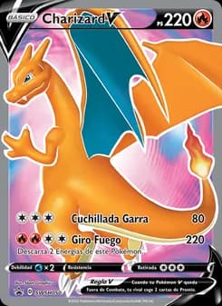 Charizard V card in Spanish