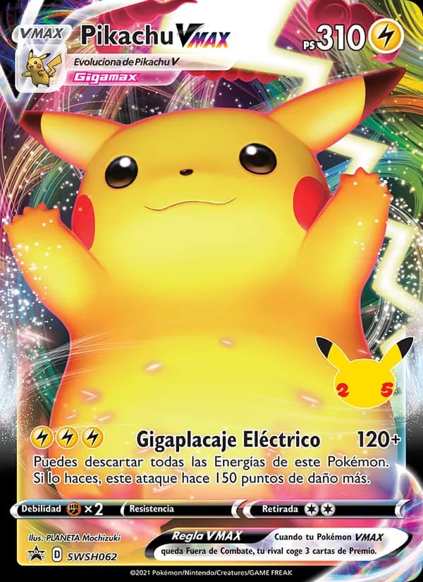 Pikachu VMAX card in Spanish
