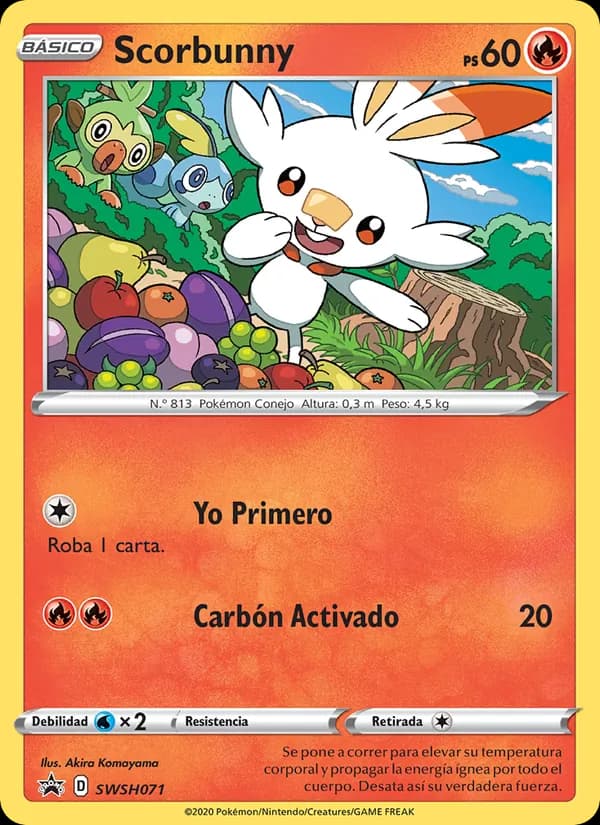 Scorbunny card in Spanish