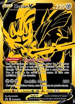 Zacian V card in Spanish