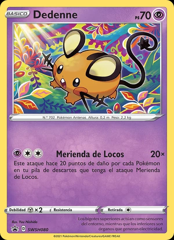Dedenne card in Spanish