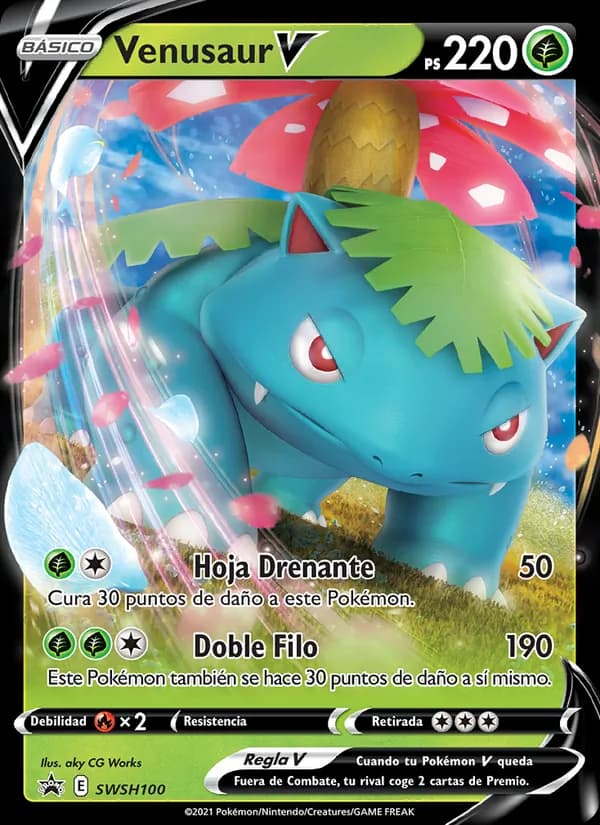 Venusaur V card in Spanish