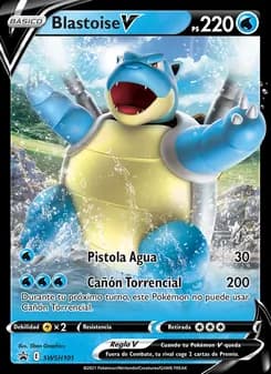Blastoise V card in Spanish