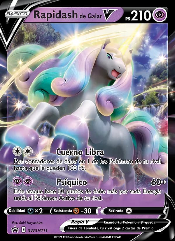 Rapidash de Galar V card in Spanish
