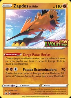 Zapdos de Galar card in Spanish