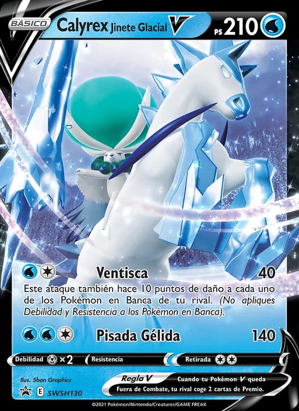 Calyrex Jinete Glacial V card in Spanish