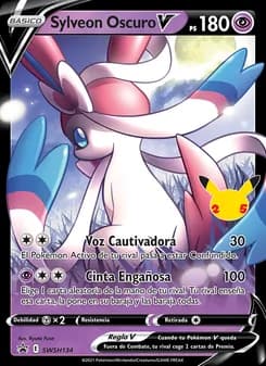 Sylveon Oscuro V card in Spanish